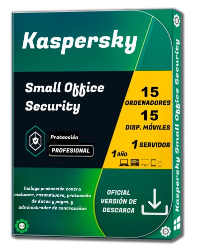 Kaspersky Small Office Security - 15 PCs - 15 Móviles - 1 Servidor Por 1 Año